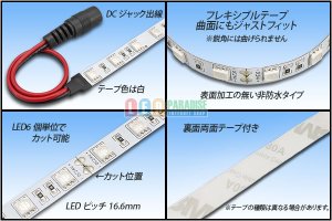 画像2: 24VテープLED 60LED/m 非防水 緑色 10m