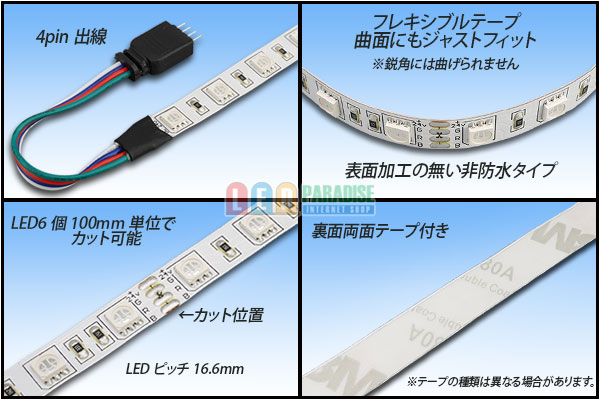 画像2: 24VテープLED 60LED/m 非防水 RGB 10m