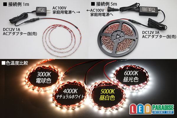 画像: 3528まがピタテープLED 昼白色 5000K